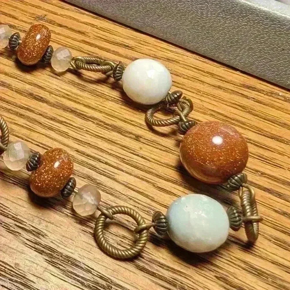 Unique New Bracelet with Swarovski Crystals & Sandstones